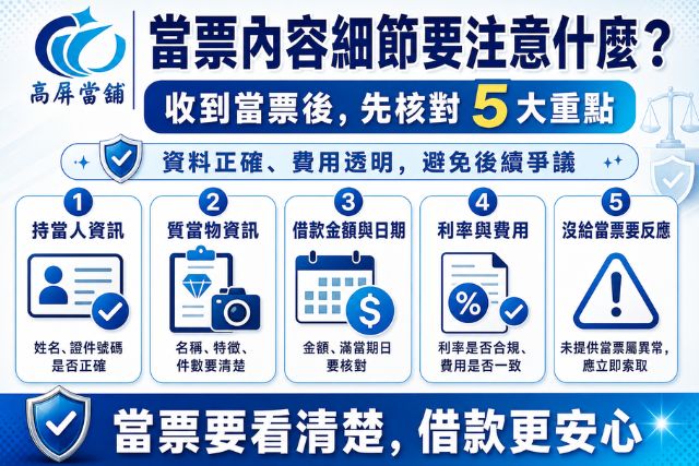 當票內容注意這五件事