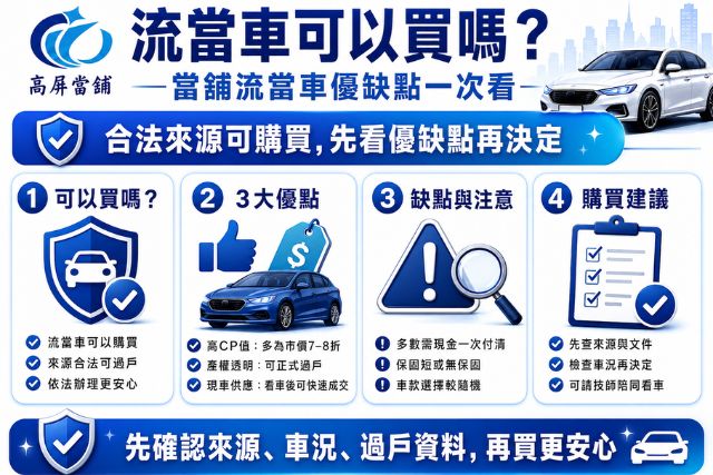 流當車可以買嗎？購買優缺點
